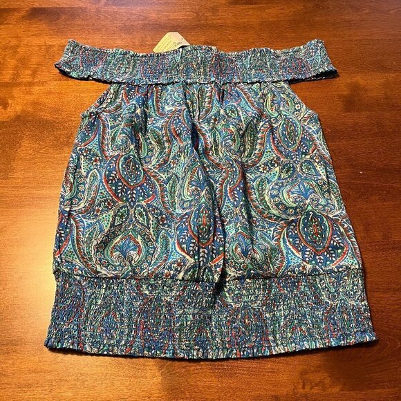 NWT American Eagle Outfitters off-shoulder smocked top S - Picture 1 of 5